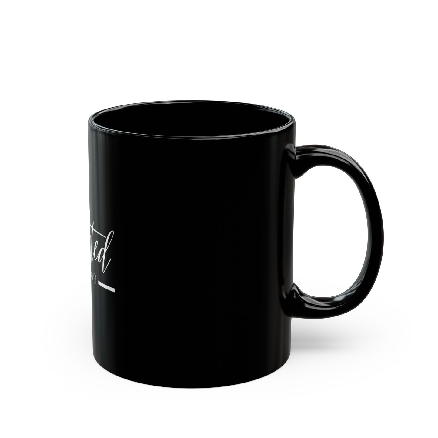 Sip in the Shelter of Psalm 91 11oz Black Mug